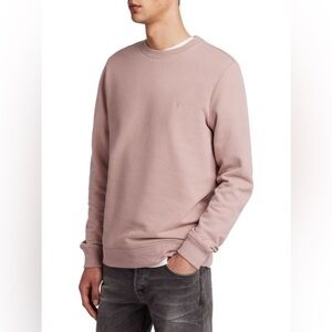 ALL SAINTS MENS crew neck pull over sweatshirt salmon
